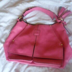 Dooney & Bourke Florentine Leather Kingston Hobo Bubble Gum Pink Shoulder